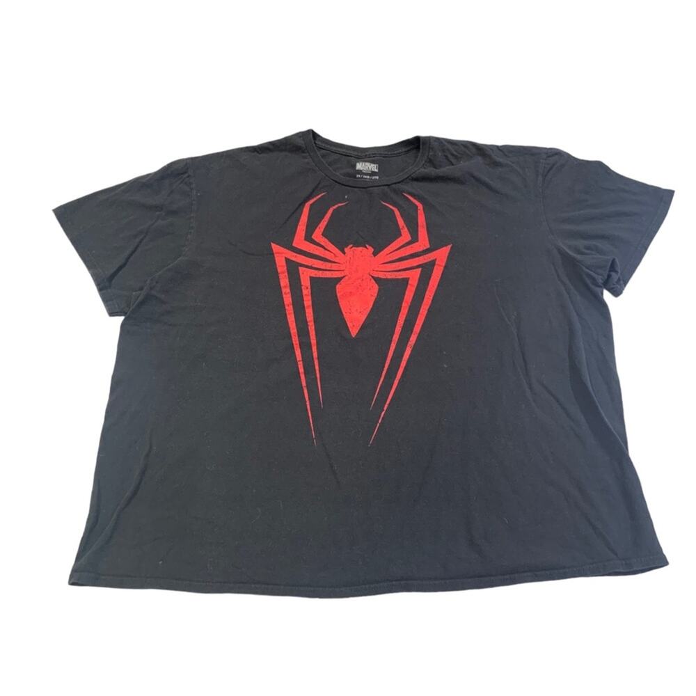 Marvel Spiderman Men's Tee Shirt Short Sleeve Crewneck Black Red Size 2X